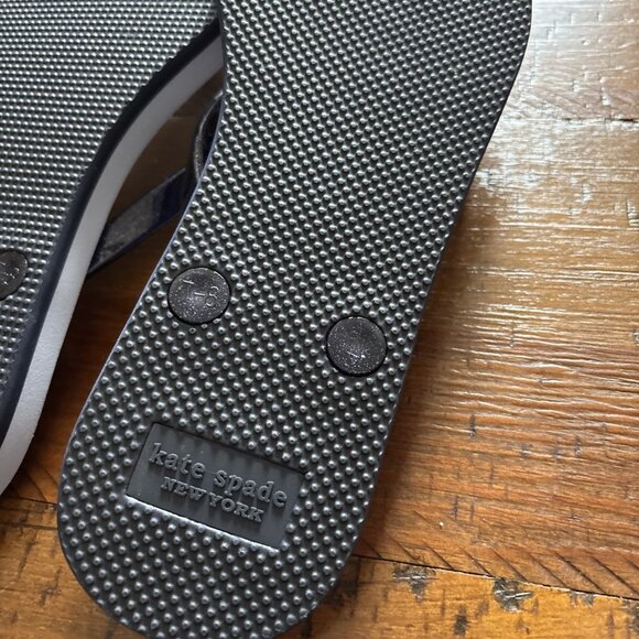 Kate Spade Light Blue Polka Dot Flip Flops New Size 8B - Picture 4 of 7